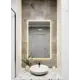 Зеркало с подсветкой в алюминиевой раме настенное ONE Mirror 100x60 см свет теплый белый 3000К белое