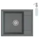 Врезная мойка Point PN3010 50x60x20 см гранит цвет серый металлик/серый