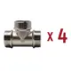 Тройник Aqualink 1"x1"x1" НР латунь 4 шт