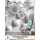 Фотообои флизелиновые Foto Print "Шары и серебристые ветки с цветами" 300x270 см