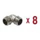 Угол 90° Aqualink 1/2"x1/2" НР латунь 8 шт
