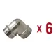 Угол 90° Aqualink 3/4"x3/4" НР латунь 6 шт