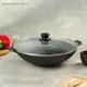 Сковорода Доляна 755150 30 см с крышкой чугун цвет черный