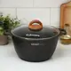 Кастрюля 4 л со стеклянной крышкой Kukmara Granit алюминий цвет черный