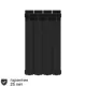 Радиатор секционный Rifar Monolit M50004RAL9005 500/100 4 секции боковое подключение биметалл черный