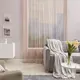 Тюль на ленте Leopar 300x280 см геометрия цвет бежевый