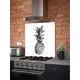 Стеновая панель Borntoprint Ананас 600x550x0.4 см закаленное стекло цвет бело-черный