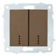 Выключатель встраиваемый Ovivo Quantum-Loft-Mina-Grano 600-000219-203 2 клавиши с подсветкой цвет мокко