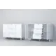 Комод Диал К-2 3 ящика 130x41x93 см ЛДСП цвет белый глянец/бетон
