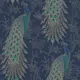 Обои бумажные Rasch UK collections 0.53 м синие, зеленые 215700