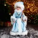 Фигура декоративная Зимнее Волшебство Снегурочка В голубой шубке с бусинками двигается 17x40 см