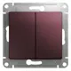 Переключатель встраиваемый Schneider electric Glossa GSL001165 2 клавиши цвет баклажановый