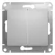 Переключатель встраиваемый Schneider electric Glossa GSL000365 2 клавиши цвет алюминий