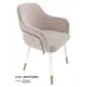 Кухонный стул Milavio Венеция 1/4 Б/З 85x58.5x45 см ткань цвет светло-бежевый/белый/золотой