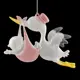Елочная игрушка Аист с ребенком Erichkrause decor 51168 44 см х 25 см розовый