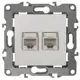 Розетка двойная компьютерная встраиваемая Эра 12 Б0014730 RJ45 цвет слоновая кость