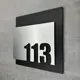 Цифры на дверь квартиры Бестмедиа самоклеящиеся №113 15x12 см царапанное серебро