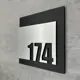 Цифры на дверь квартиры Бестмедиа самоклеящиеся №174 15x12 см царапанное серебро