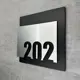 Цифры на дверь квартиры Бестмедиа самоклеящиеся №202 15x12 см царапанное серебро