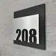 Цифры на дверь квартиры Бестмедиа самоклеящиеся №208 15x12 см царапанное серебро