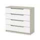 Комод Aton Home oscar 4 ящика 81x34x74 см ЛДСП цвет белый/ясень шимо светлый