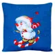Декоративная подушка Славянский текстиль New Year 5010918/Snowman, 38x38 см цвет синий, белый