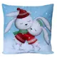 Декоративная подушка Славянский текстиль New Year 5010918/bunnies, 38x38 см цвет голубой, серый