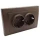 Розетка встраиваемая Ovivo Mina 401-190300-907 с заземлением цвет мокко