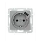 Розетка USB двойная встраиваемая Lezard Vesna 742-3588-181 с заземлением цвет платина
