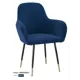 Кухонный стул Milavio Феникс 87x53x44 см велюр цвет синий/черно-золотой