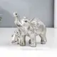 Сувенир "Слон качает слонёнка на качелях" серебро 14.5x8x18 см