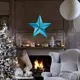 Новогодняя фигурка Звезда с Гранями большая голубой металлик половинка 67.6x64.5 см