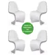 Комплект стульев 4 шт Tetchair Panton 86x57x49 см пластик цвет белый