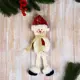 Елочная игрушка Снеговик в костюмчике с узором длинные ножки Зимнее волшебство 9692655 26 см х 26 см красный