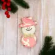 Елочная игрушка Снеговик-кругляш Зимнее волшебство 9692659 10 см х 10 см розовый