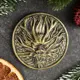 Елочная игрушка Медальон дракон Хорошие сувениры 9912617 10 см x 10 см жёлтый/золотой