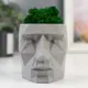 Кашпо Голова Simaland 8 см 1 л бетон серый/серебристый