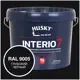Краска для стен и потолков моющаяся Husky Interio 7 матовая цвет глубокий черный RAL 9005 9 л