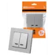 Выключатель накладной Tdm electric Сенеж SQ1816-0214 2 клавиши с подсветкой цвет серый