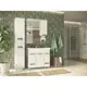 Комплект мебели для ванной комнаты Misty PK-M-Orhideya-w-WT85-zRpL с подсветкой эмалированный Тумба,Раковина,Зеркало-шкаф,Шкаф-пенал цвет белый