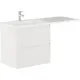 Тумба под раковину Trende Sanft TRE19-W130L + 19-MBCaforR подвесная 65см цвет белый, с раковиной