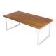 Журнальный столик прямоугольный Solarius Loft 75x140x50 см цвета ольхи с белыми ножками