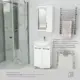 Комплект мебели для ванной комнаты ENCANTO FL50W2EL3 тумба с раковиной подвесная, Зеркало-шкаф для ванной Fly 50, смеситель Bravat Eler