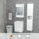 Комплект мебели для ванной комнаты ENCANTO ST60WSW1FT3 шкаф напольный с раковиной, Зеркало-шкаф, смеситель Bravat Fit