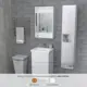 Комплект мебели для ванной комнаты ENCANTO ST60WSW21EL3 шкаф напольный с раковиной, Зеркало-шкаф, смеситель Bravat Eler
