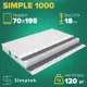 Матрас Sleeptek Simple 1000 70x195x18 см независимый пружинный блок, 1-спальный