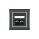 Розетка компьютерная двойная встраиваемая Aling-conel Prestige 614.212 RJ45 Cat 5e UTP цвет графитовый/серый