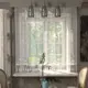 Тюль без шторной ленты для кухни Лента 150x170 см цвет белый