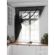 Тюль на шторной ленте для кухни Helga Тициния 300x180 см цвет черный
