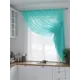 Тюль на шторной ленте для кухни Helga Фуртадо 300x180 см цвет бирюзовый